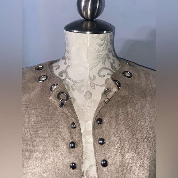 MING WANG Faux Leather Jacket Size Large.          #7 - Picture 2 of 6